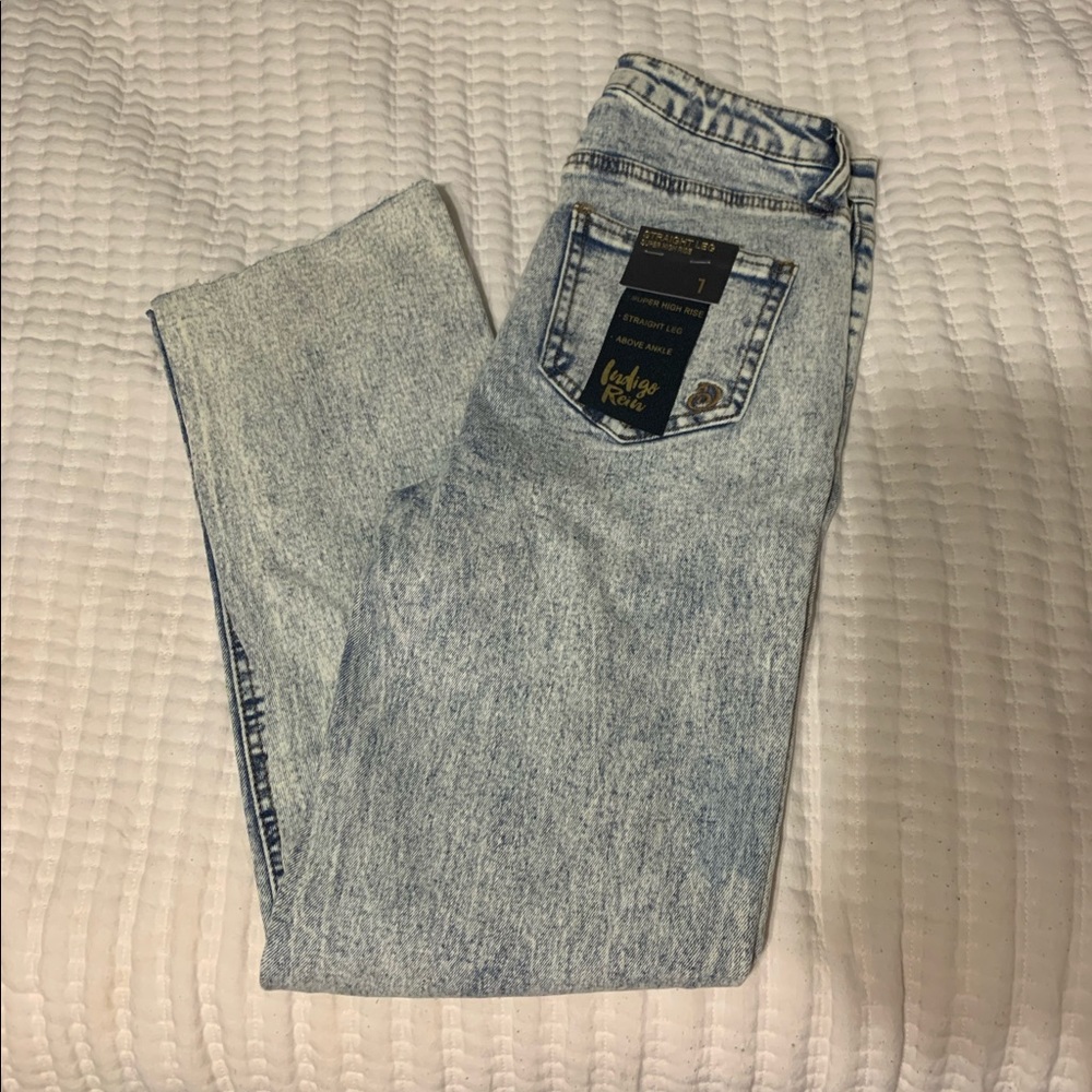 Indigo Rein Straight Leg Jeans (size 1)